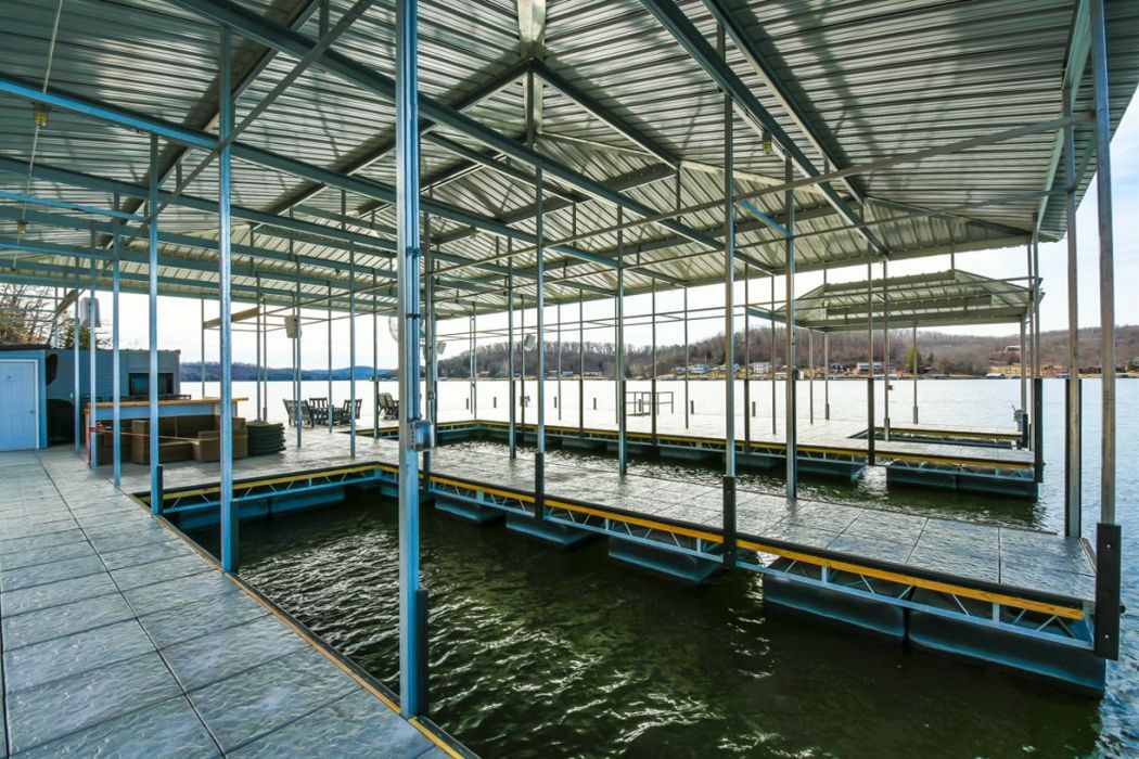 Side Entry Boat Dock With Hip Style Roof