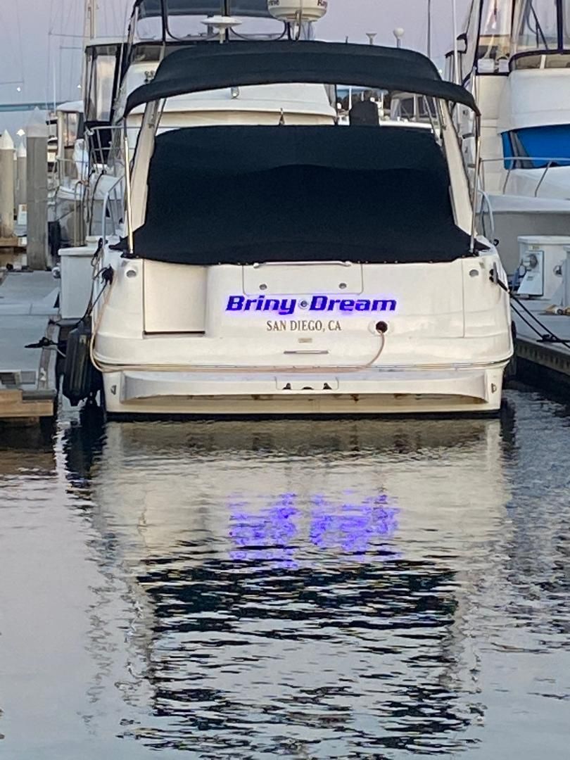 Backlit Boat Name Sea Ray Sundancer