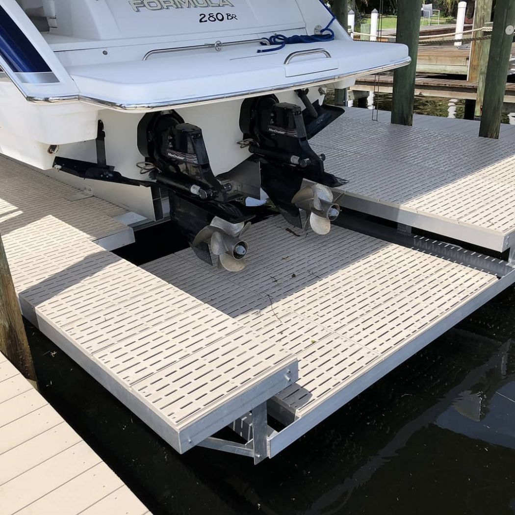 Boat Lift With Platform And Walk Boards