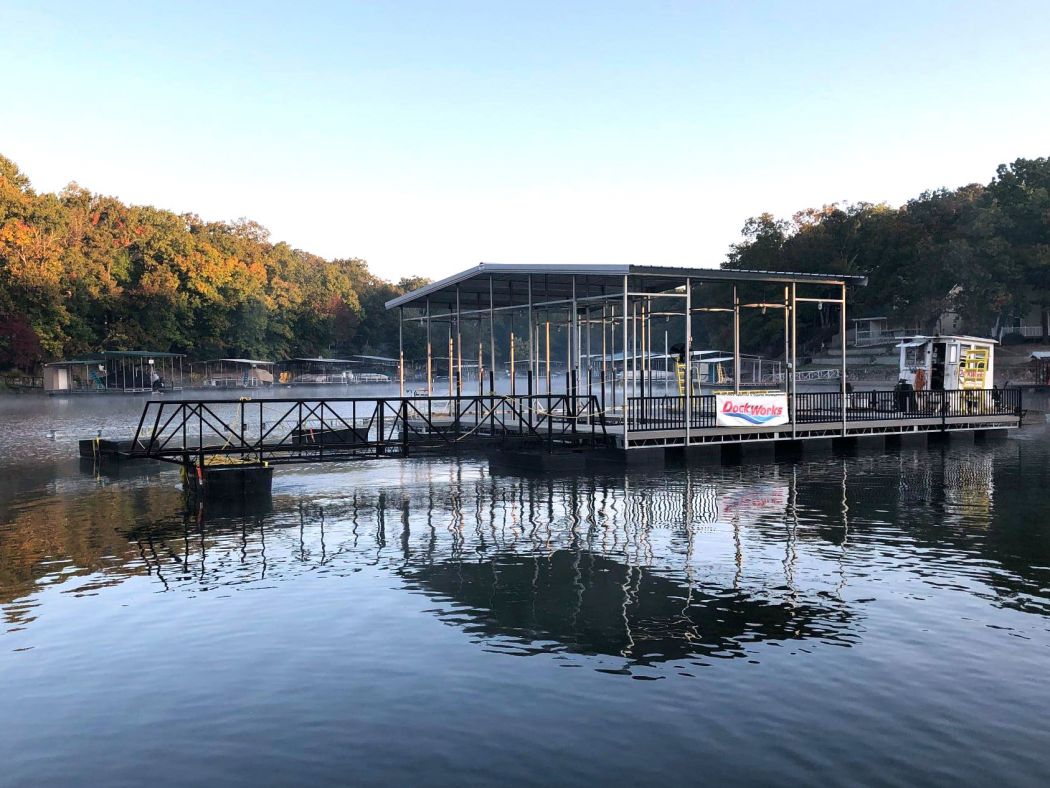 Custom Sailboat Dock with Black Handrail