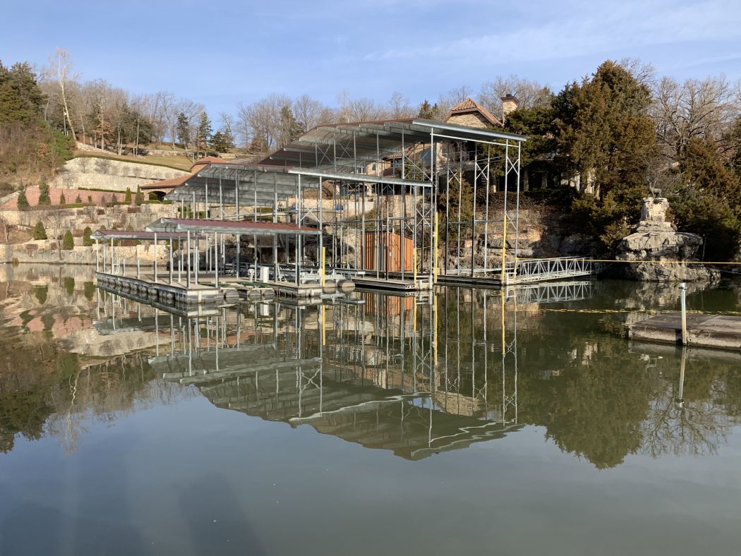 Large Copper Dock with PWC and Boat Slips