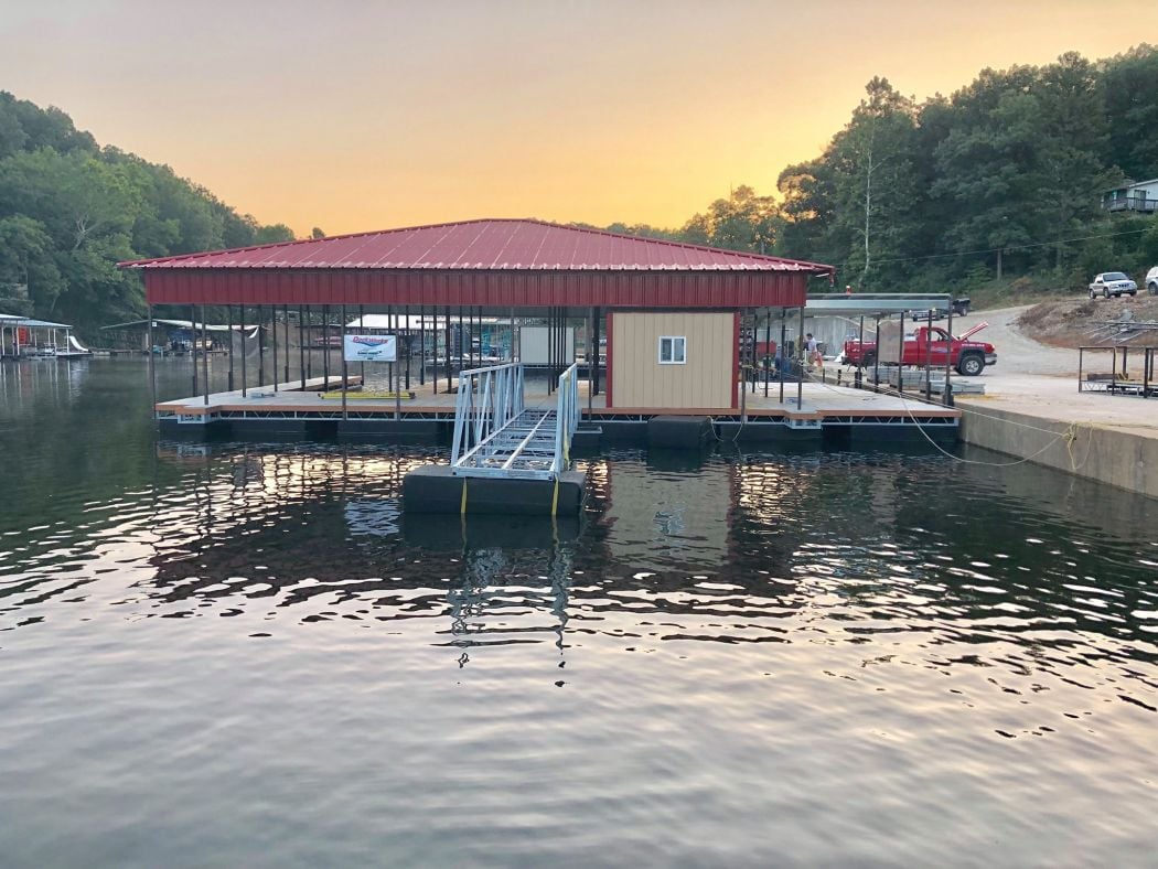 3 Slip Boat Dock With Hip Roof