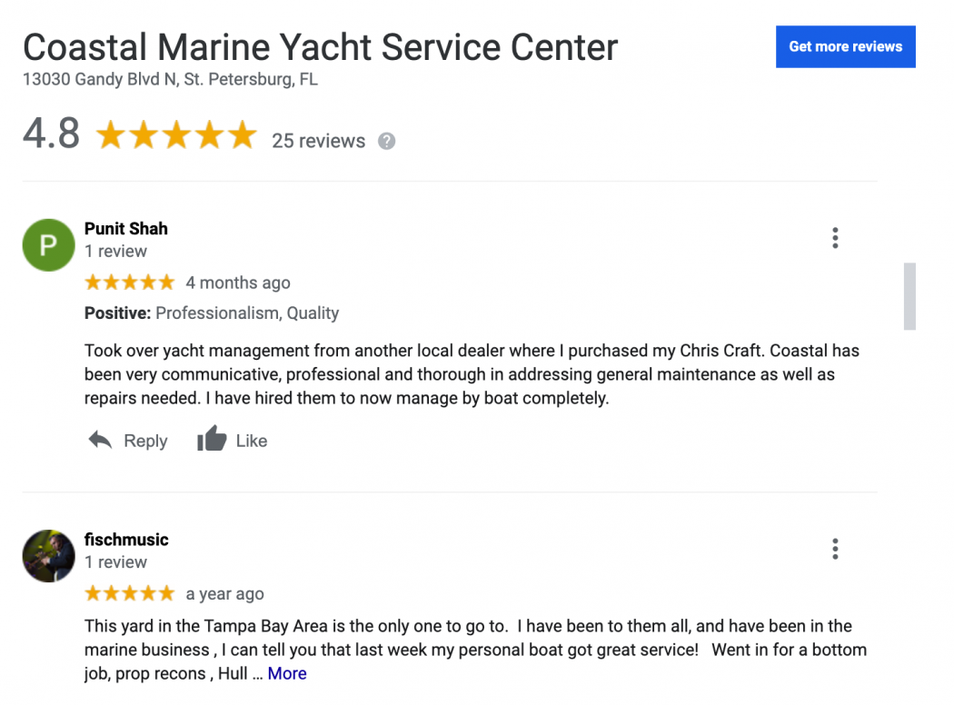 Customer Google Reviews