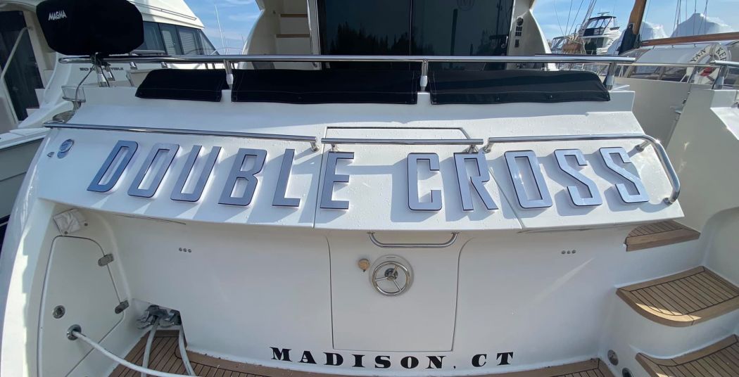 Custom Backlit Yacht Name On Marquis Yacht
