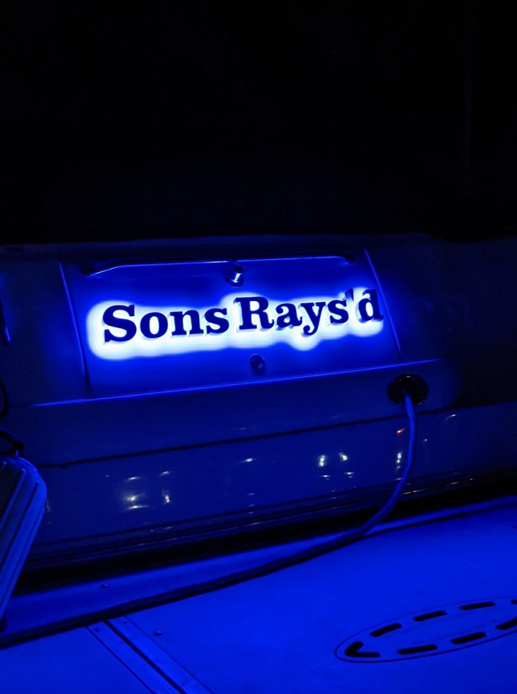 Backlit Boat Name Lake of the Ozarks