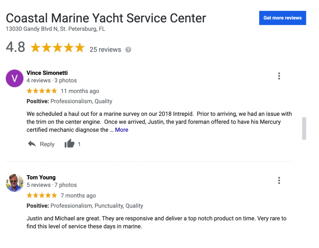 Customer Google Reviews