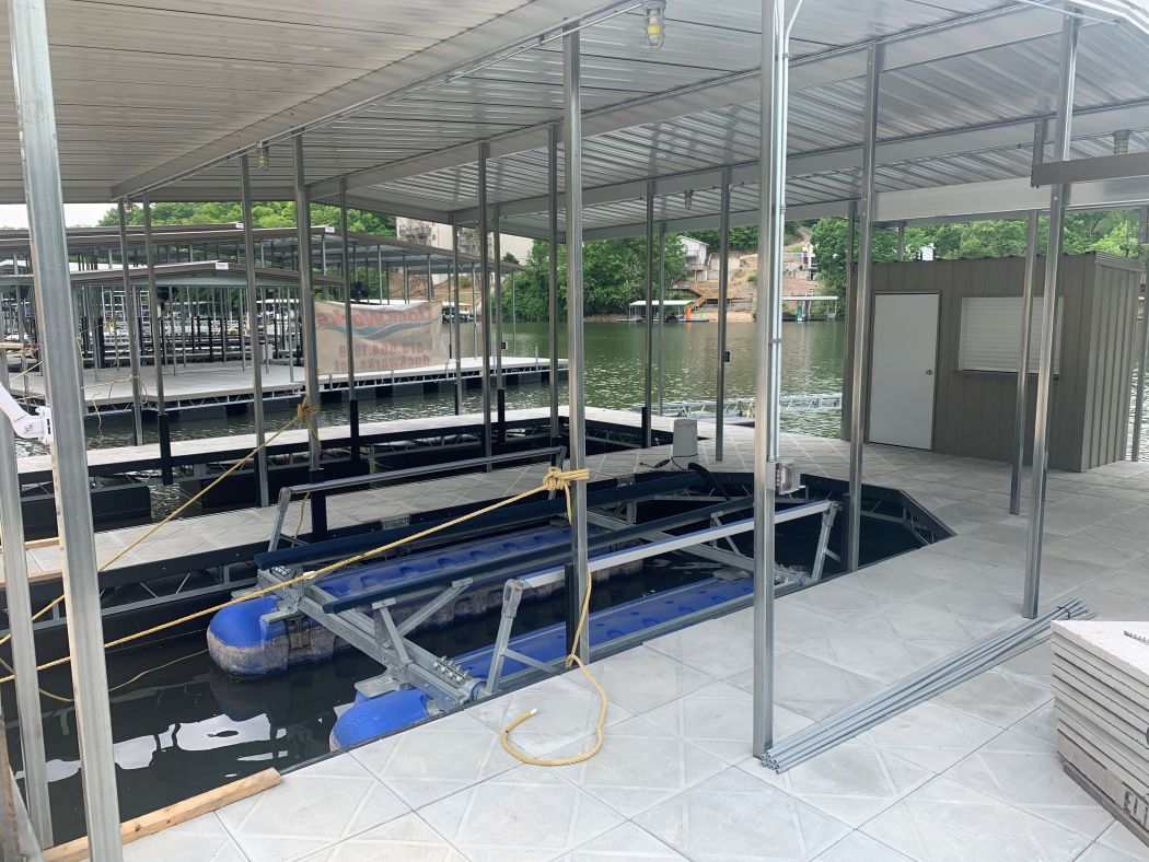 Boat Dock with Dock Accessories and PWC Lift