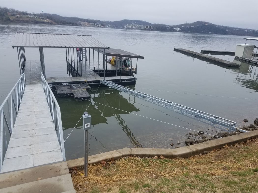Affordable Dock with Boat Slip, PWC Slip, and Swim Deck