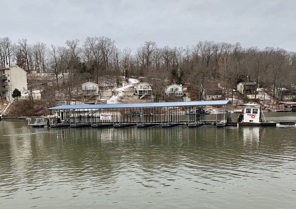 Custom Community Dock with 6 Foot Wide Ramp and Walkway