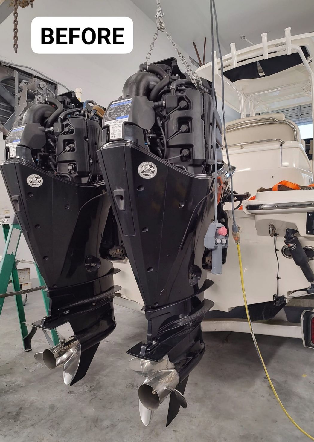 Custom Painted Mercury 225HP Outboards