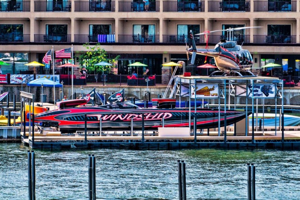 Catamaran Boat Lift With Helicopter Pad