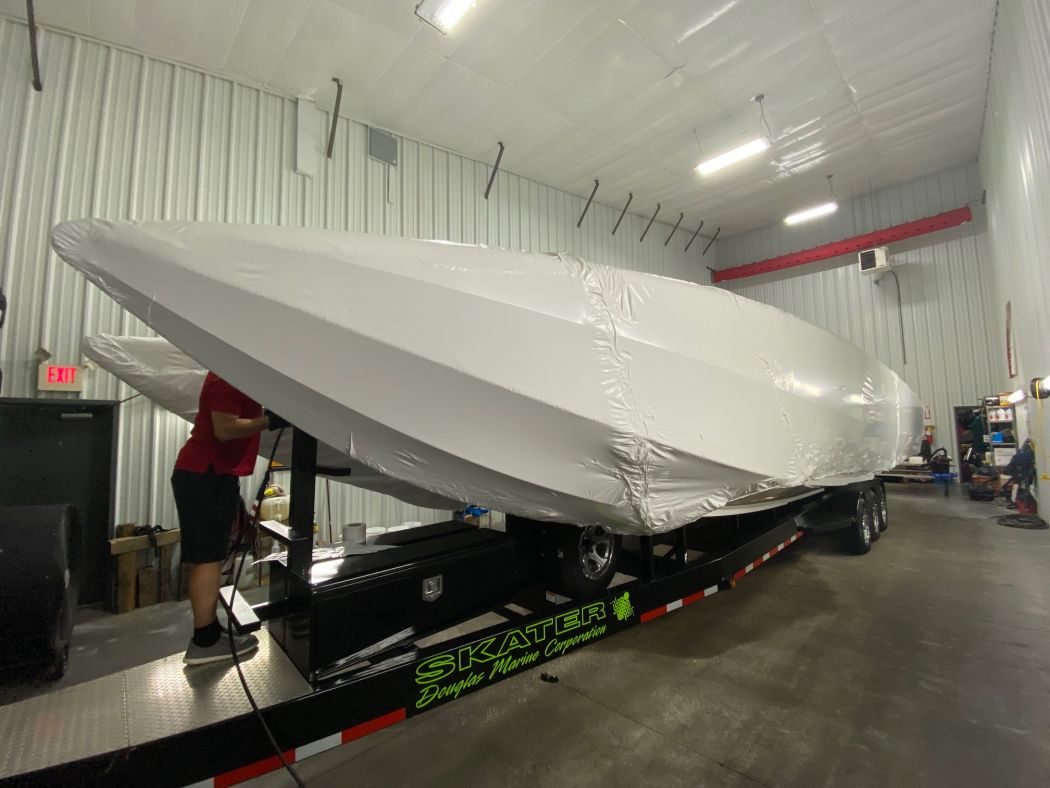 Skater Catamaran Shrink Wrap for Transport