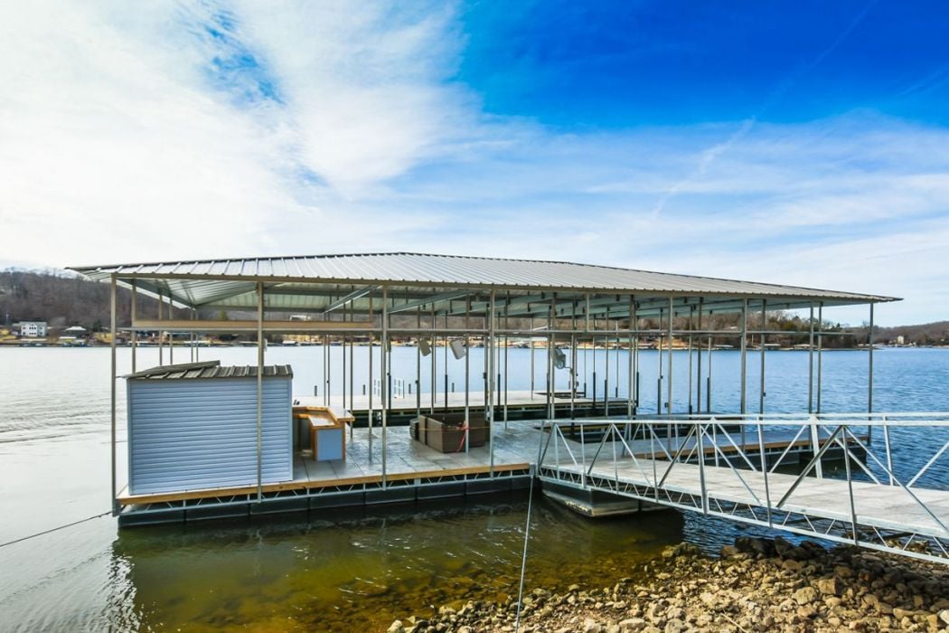 Side Entry Boat Dock With Hip Style Roof