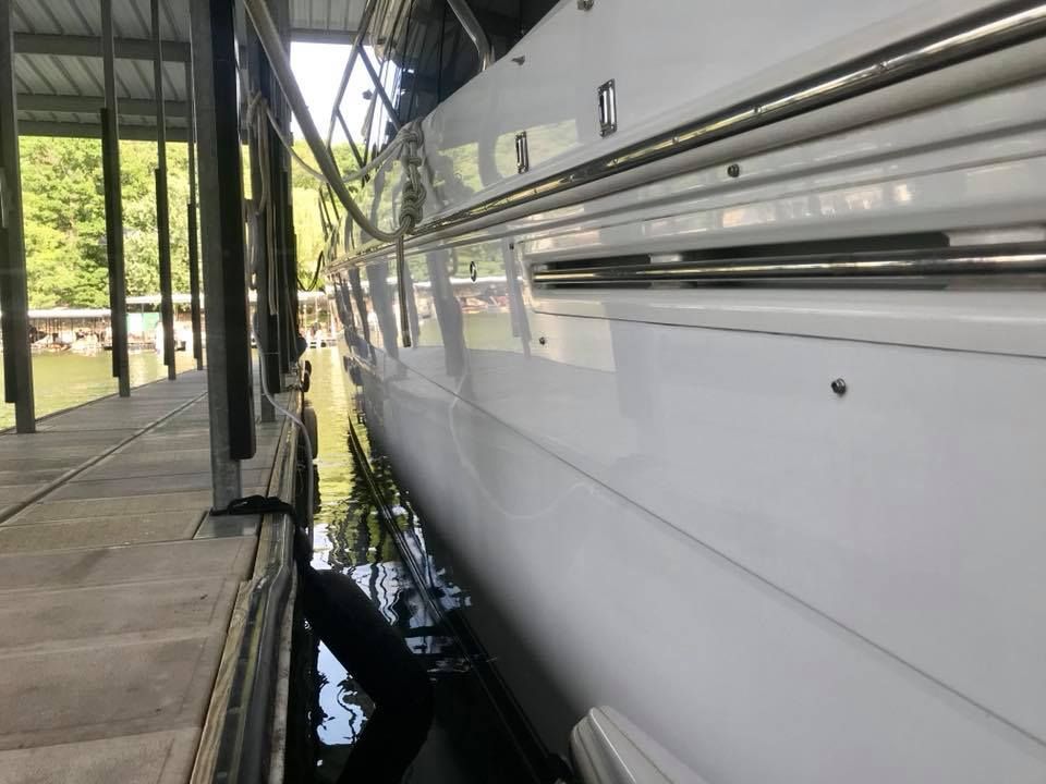 2003 57’ Carver Diesel Powered By Volvo Received A Surpass 5 Year SiO2 Ceramic Coating.