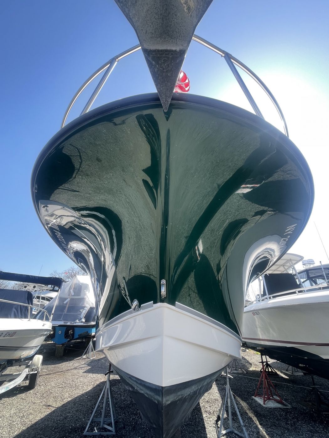 Wet Sanding 26' Hull