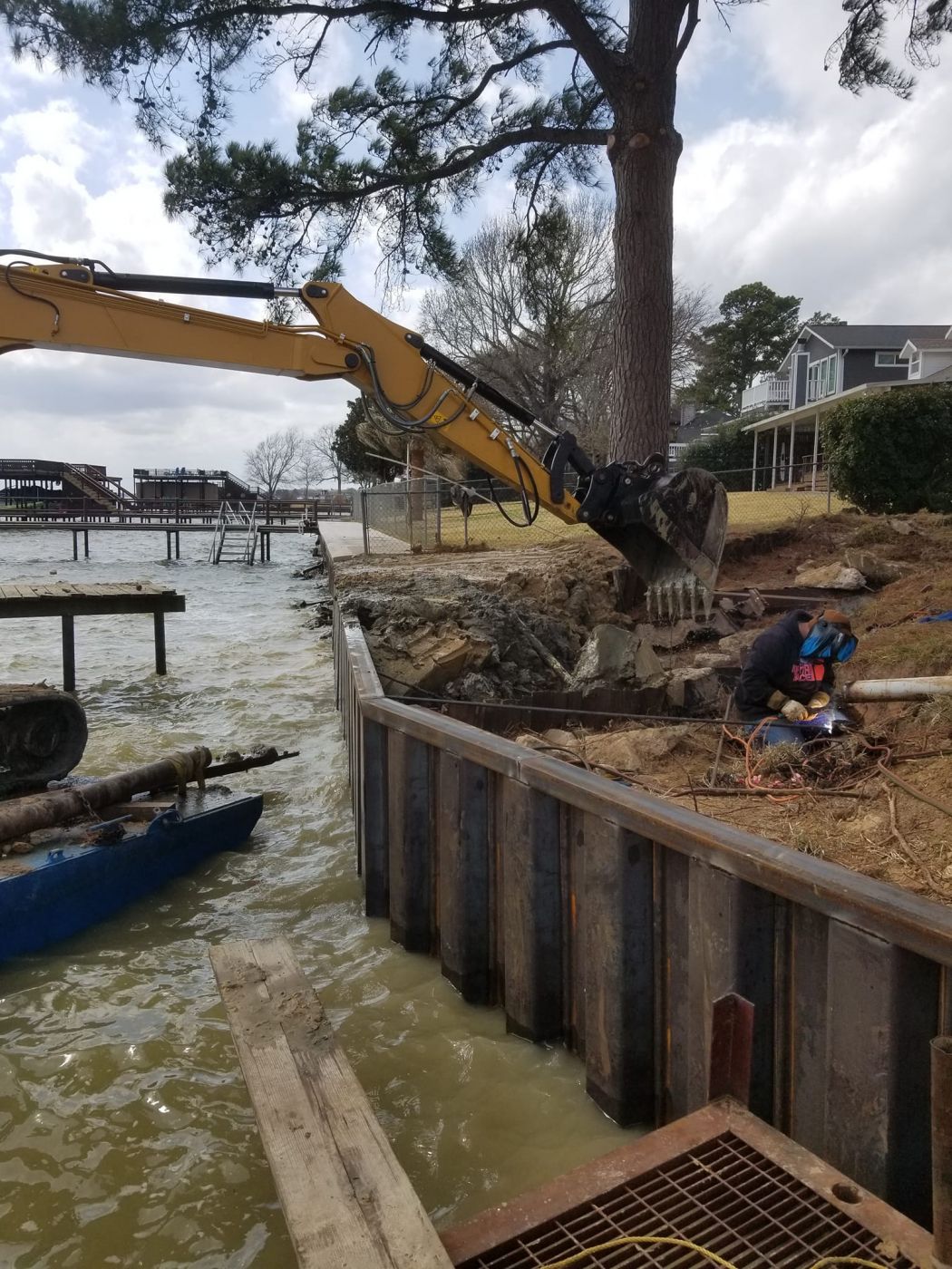 Seawall Construction Cedar Creek Lake