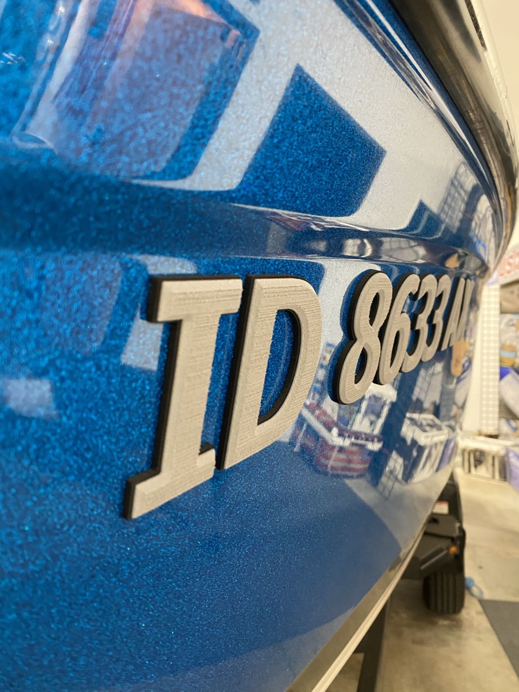 3D Raised Boat Registration Numbers
