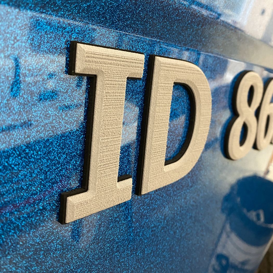 3D Raised Boat Registration Numbers