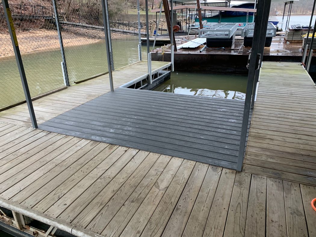 Dock Modification Fill with Composite Decking