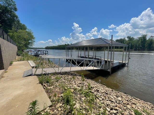 Hip Roof Boat Dock With Poly Lift