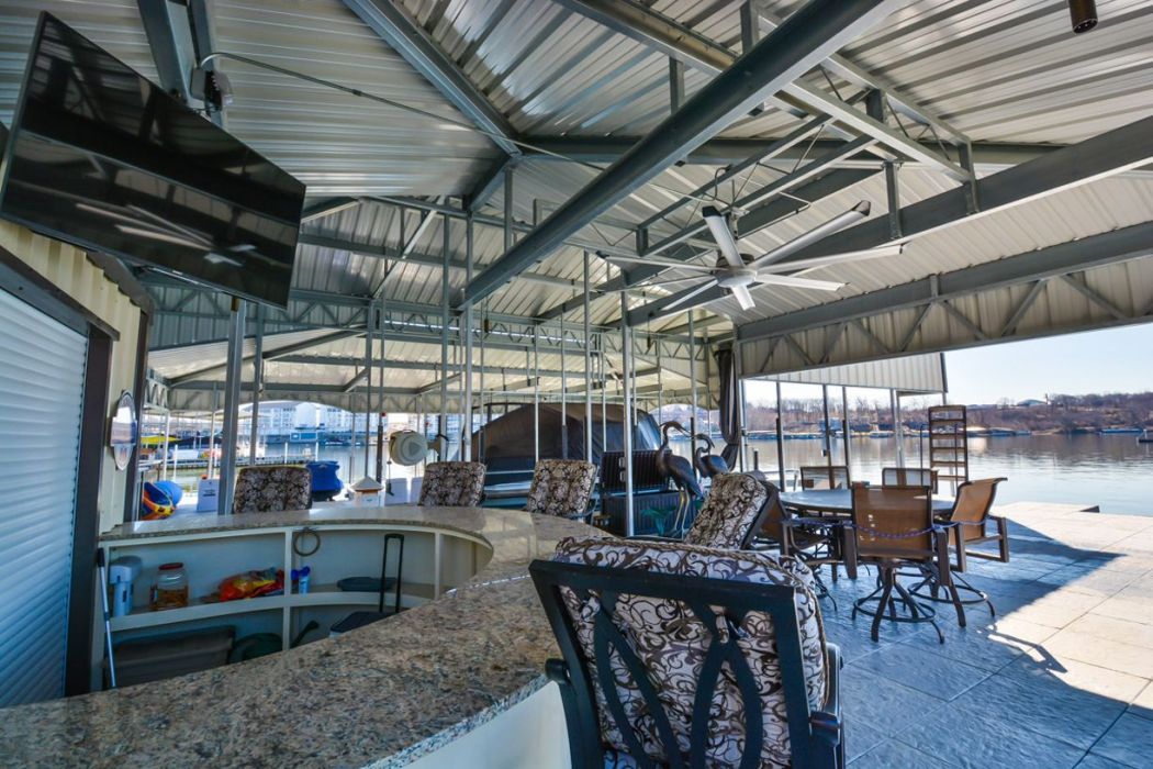 2 Slip Boat Dock With Custom Bar