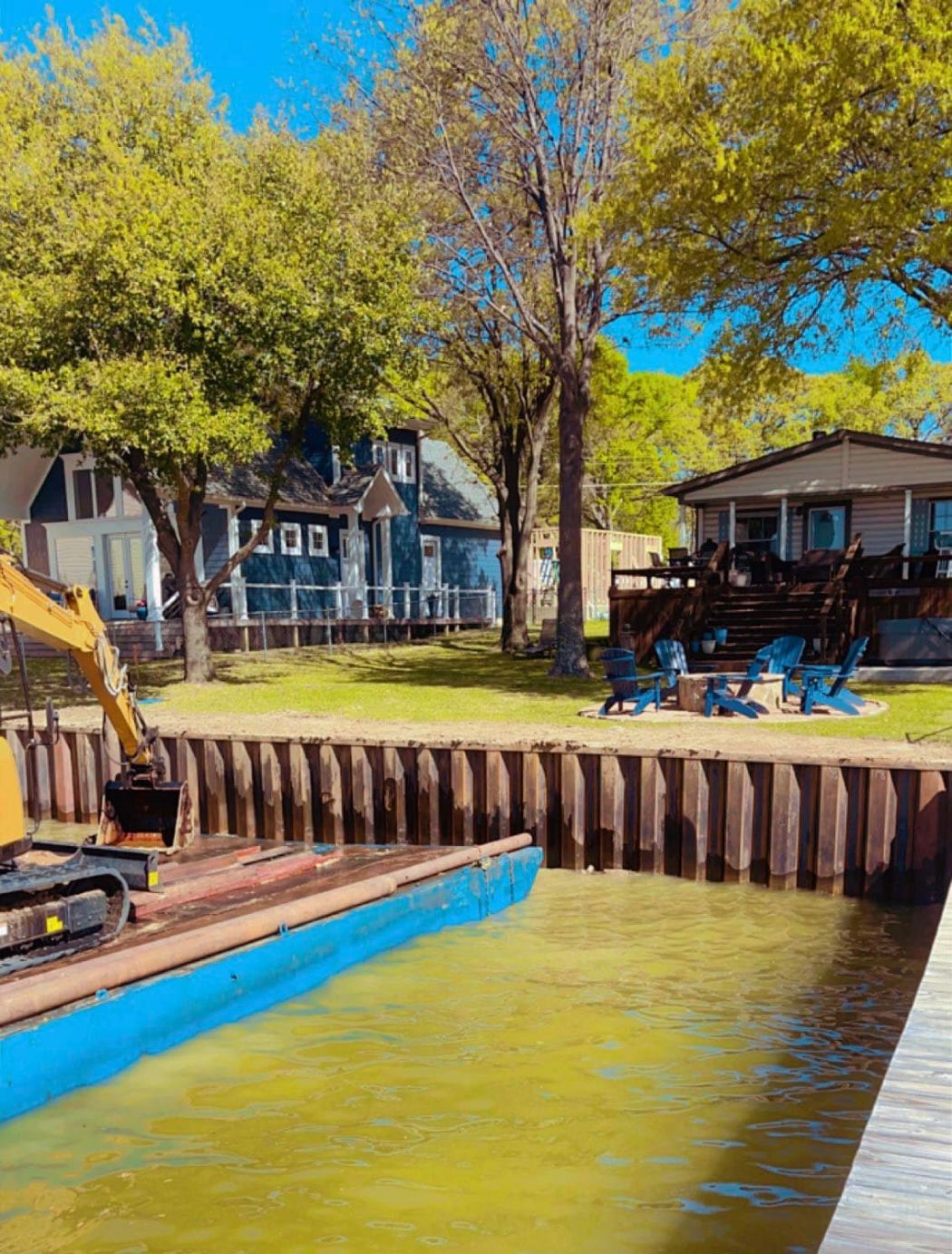 Seawall Construction Cedar Creek Lake