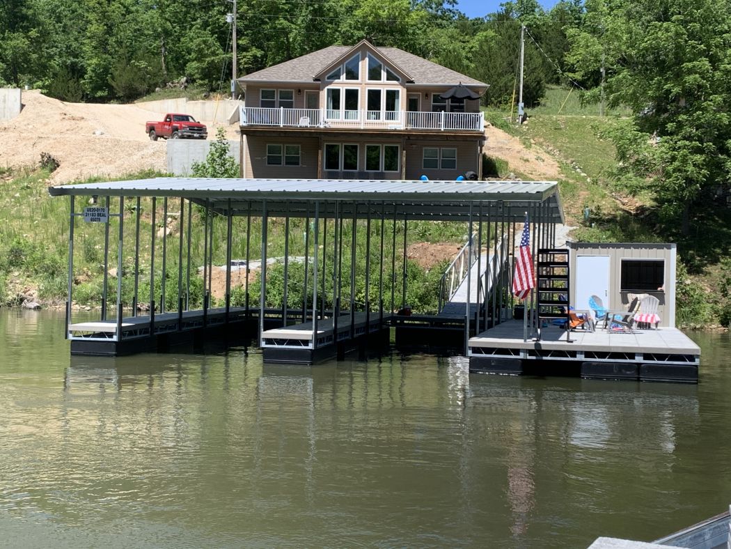 2 Slip Boat Dock with Shed and WetSteps