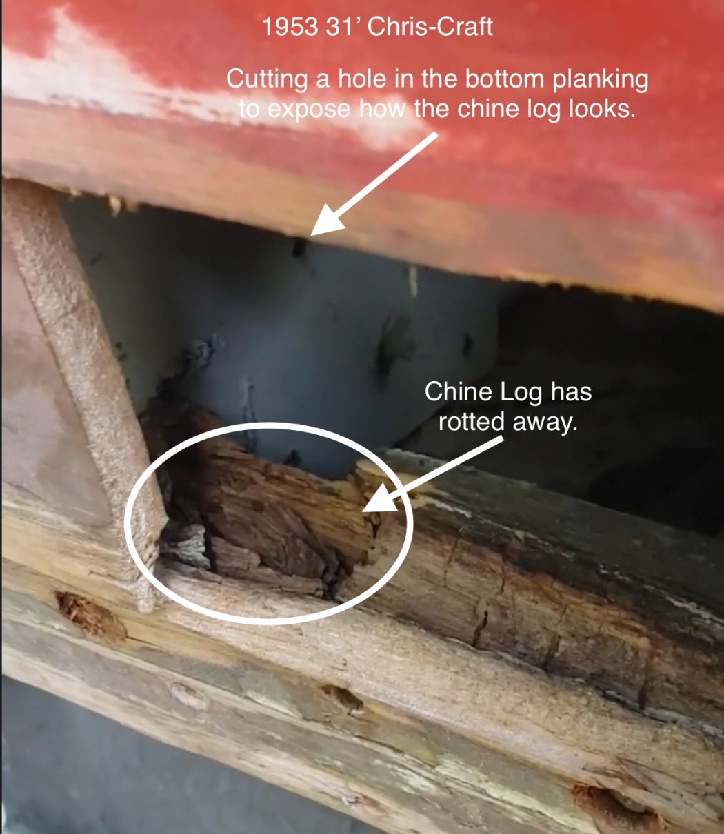 Pulling fasteners on a classic wood boat.