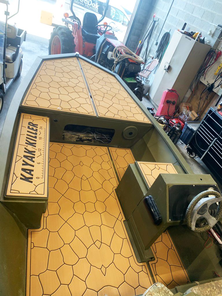 Aluminum Boat SeaDek with Custom Pattern