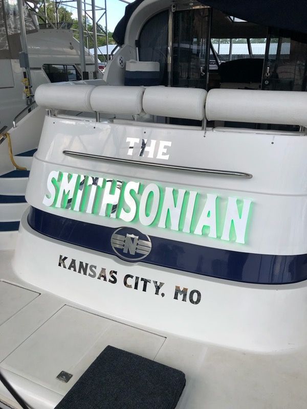 Backlit Boat Name Lake of the Ozarks