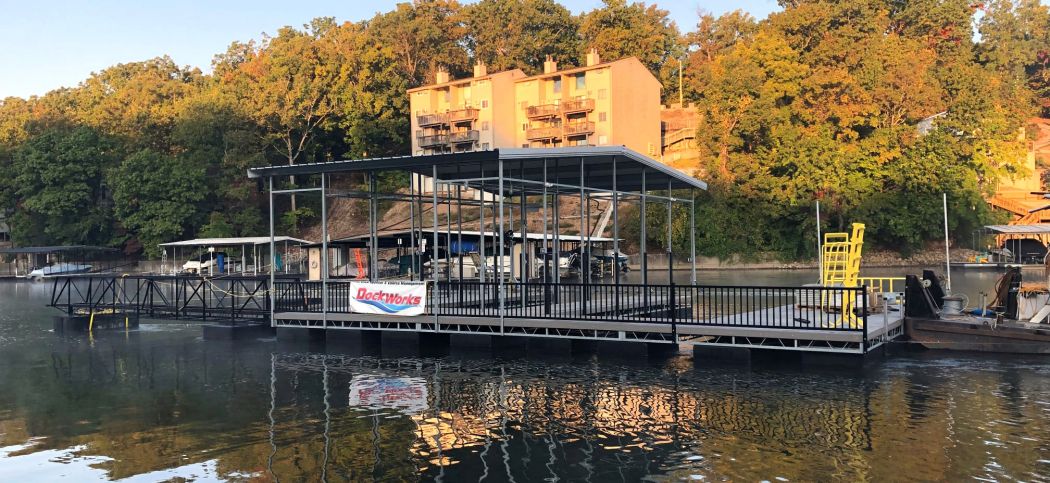 Custom Sailboat Dock with Black Handrail